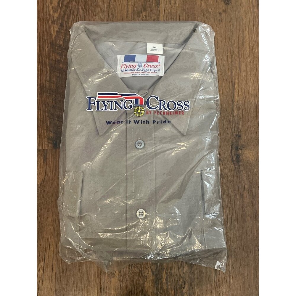 NWT Flying Cross Men’s SS Shirt 3XL Nickel‎ Grey 95R6651T